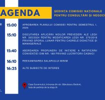 Anunț: Prima ședință a Comisiei naționale pentru consultări și negocieri colective din anul 2025 va avea loc pe 30 ianuarie