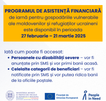 Ajutor financiar pentru sezonul rece pentru unele categorii vulnerabile din Republica Moldova, dar și refugiați  – Banii vor fi distribuiți începând cu ziua de astăzi