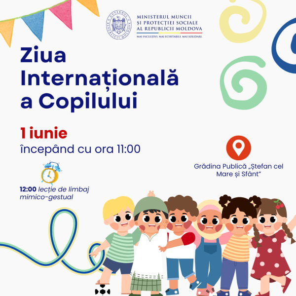 Activități pentru copii și informații utile pentru părinți, oferite de Ministerul Muncii și Protecției Sociale de Ziua Internațională a Copilului