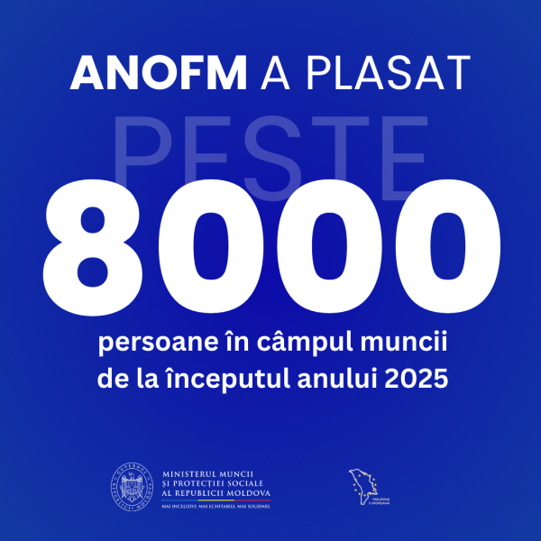 Un nou record al Agenției Naționale pentru Ocuparea Forței de Muncă: Peste 8 mii de persoane au fost plasate în câmpul muncii de la începutul anului 2025