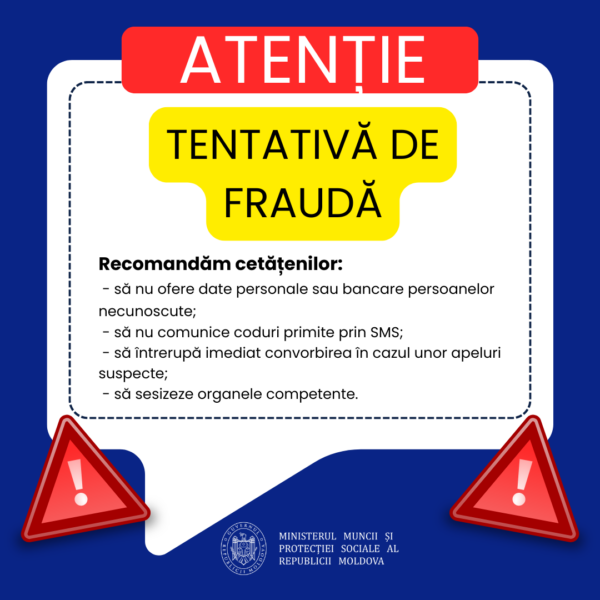 Avertizare privind tentativă de fraudă